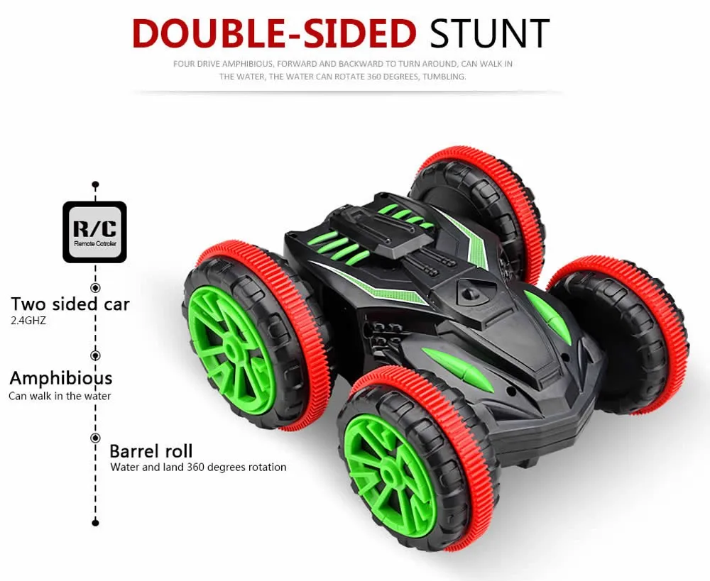 1/18 RC Stunt Car 360 Поворот дистанционное управление вождение автомобиля на воде и земле Амфибия электрический RTR игрушечные лошадки детей р