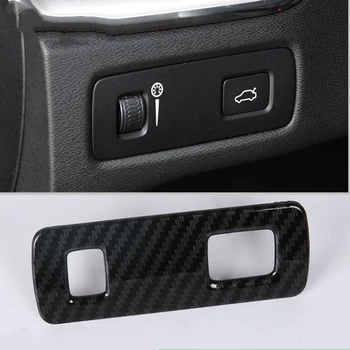 

For Volvo XC60 2018 1PC Carbon Fiber ABS Chrome Car Interior Headlight Adjustment Cover Trim Moldings Car Styling Free Shipping
