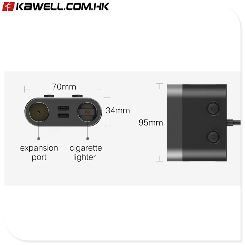 

Dual USB Car Charger Support Car Recorder Universal Mobile Phone Car-Charger with Expander charger for iPhone