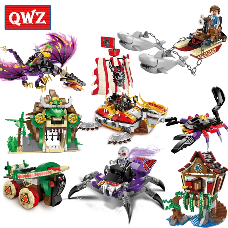 

Pirates Series Sharks Horror Giant Scorpion Bricks Legoes Building Blocks Model Educational Toys for Children Gifts