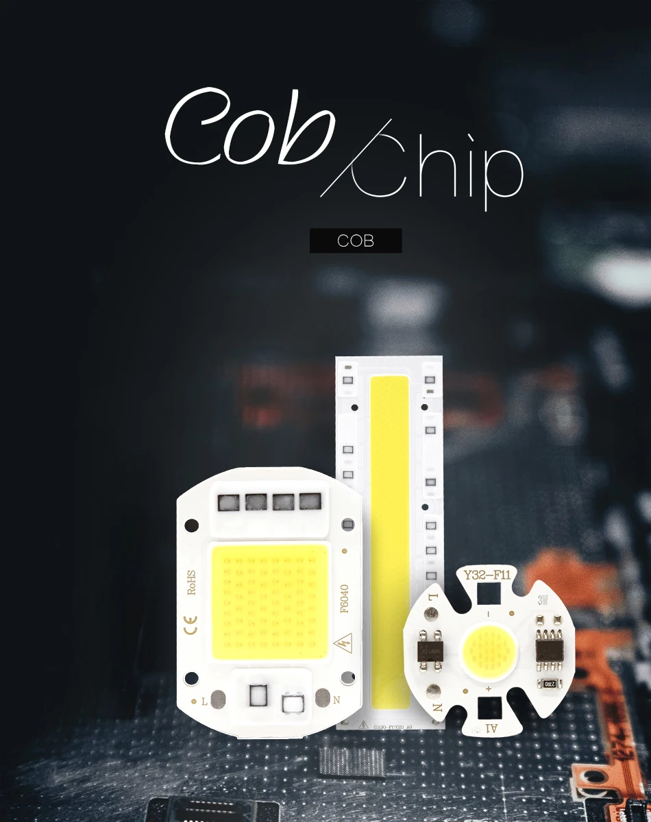 LED COB Chip Smart IC Bead No Driver DIY Y32 3W 5W 9W 10W 20W 30W 50W 100W 150W Spotlight Floodlight Lamp 220V 110V White Light