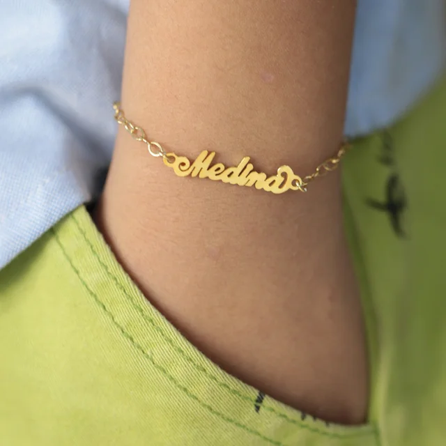 925 Silver Baby Bracelet With Name Customized Carrie 925 Silver Baby Bracelet With Name Customized Carrie Children Nameplate Kids Personalized Jewelry