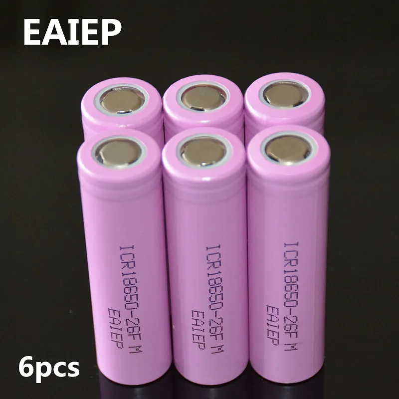 3,7 V 2600mAh 18650 литий-ионный аккумулятор EAIEP для ICR18650-26F ICR18650 26F 2600 mAH батареи