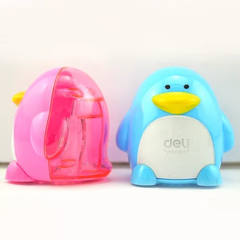 

Deli Penguin Pencil Sharpener Cute Cartoon Pencil Sharpener Double Knife Combination Mechanical Pencil Sharpener Student Supply