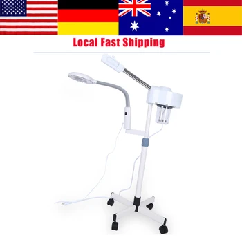 

1Set 2 in 1 3X Magnifying Lamp & Facial Steamer Machine Spa Salon Healthy Beauty Skin Care Equipment W/ 4 Casters Movable Newest