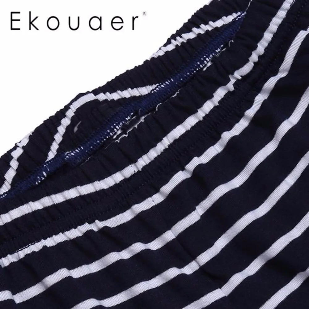 Ekouaer женские штаны для сна мягкая одежда для сна летние резинка на талии полосатые свободные шорты пижамы женский домашний костюм короткие штаны s-xxl