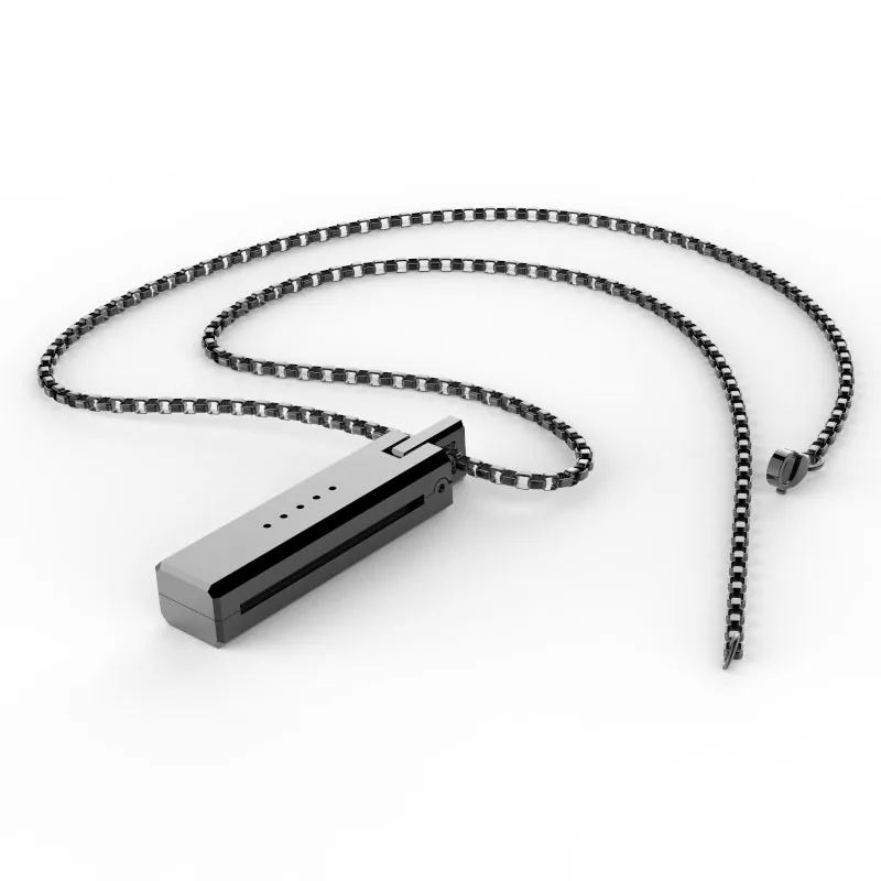 NIYOQUE лунный свет шкатулка для драгоценностей кулон для Fitbit Flex 2 металлический кулон ожерелье из нержавеющей стали - Цвет: Черный