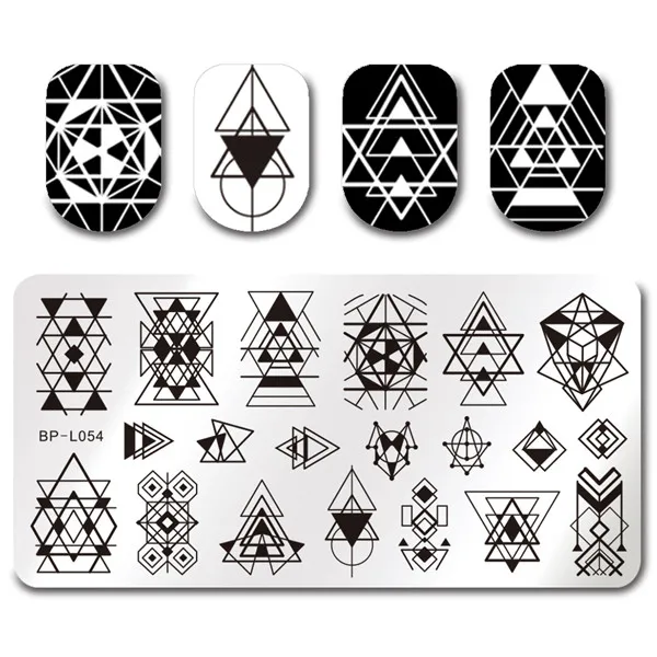 BORN PRETTY Geometic Flower Nail Art Stamp Plate Classic Traingle Heart маникюрный шаблон пластина с изображениями для нейл-арта - Цвет: 2