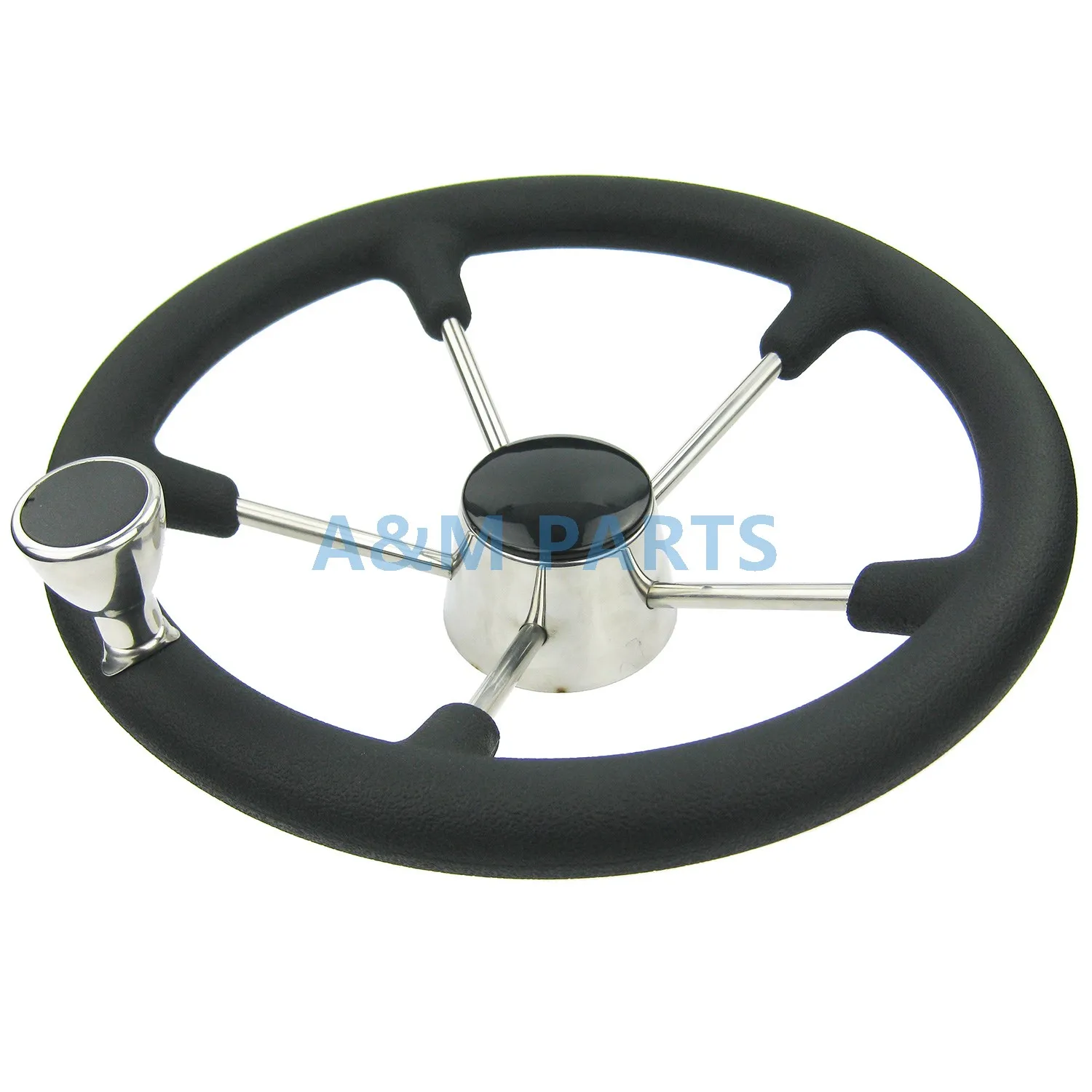 13 1/2'' Boat Marine 5 Spoke Destroyer Steering Wheel with Black Foam
