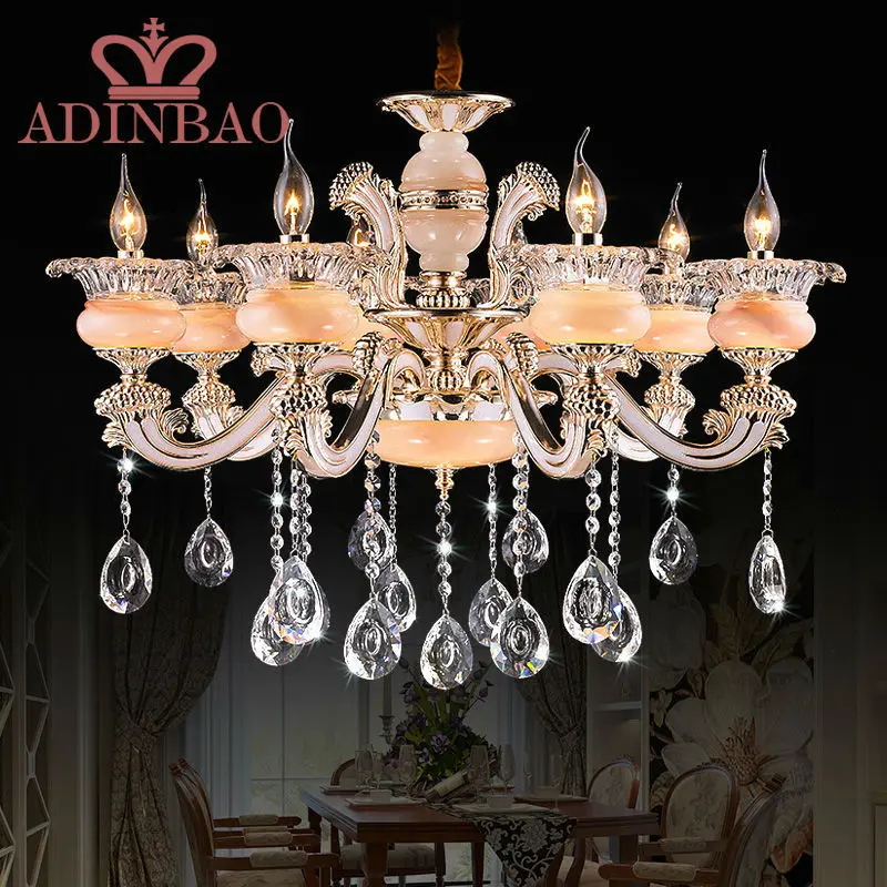 2015 high quality modern crystal chandelier with champagne jade 8533 8