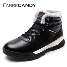 FABRECANDY Winter Men Fashion Leather Boots Casual Men Leather Moccasin Brand Winter Men Shoes Men Ankle