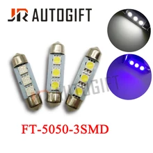 10 шт. гирлянда 5050 3SMD 36/39/41 мм Автомобильные светодиодные фары для автомобиля 24V 12V белый/синий/красный/зеленый FT C5W автомобильный Стайлинг межкомнатных дверей читать огни