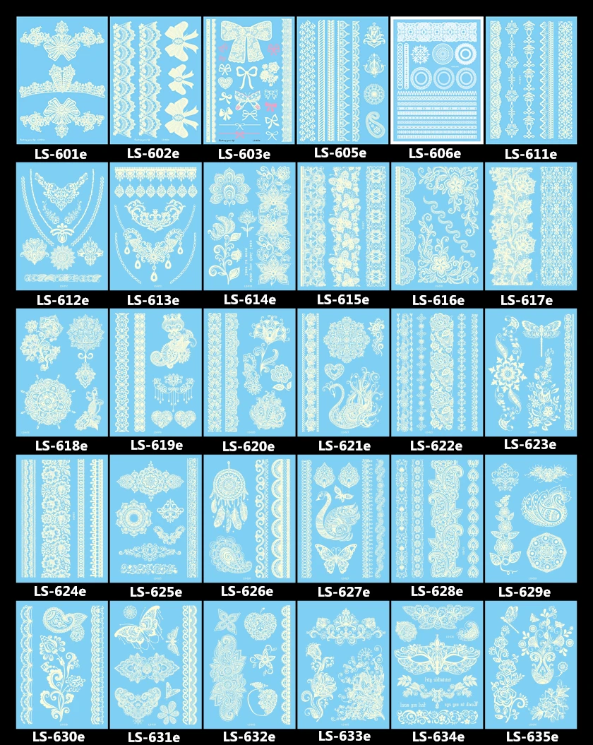 LS-series белая Татуировка кружева цветок водонепроницаемый временные искусственные татуировки флэш-татуировки сделанные хной пасты татуаж временная татуировка