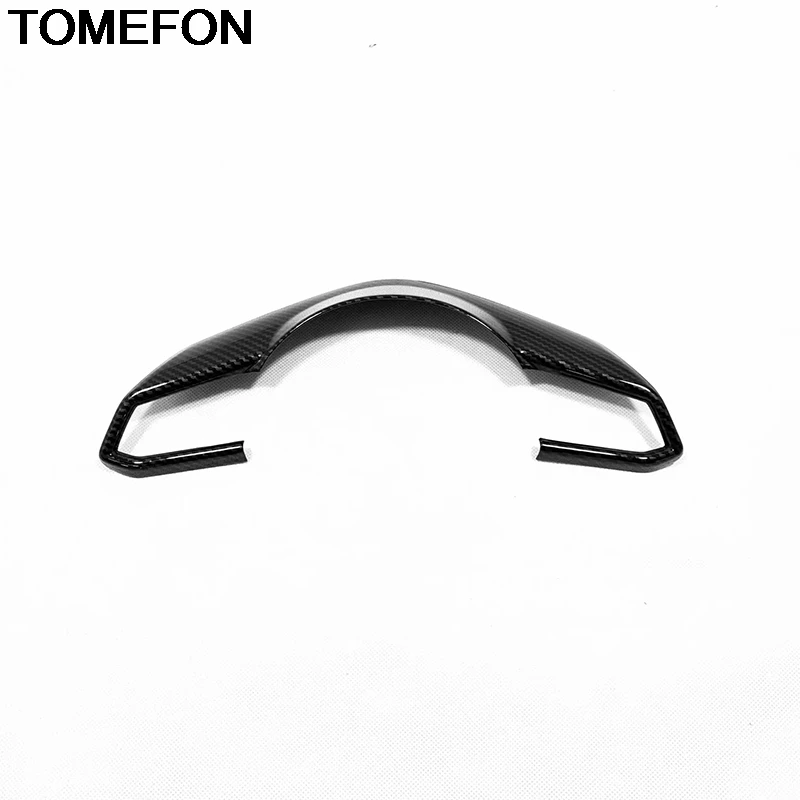 

TOMEFON For Mazda 2 Demio DL Sedan DJ Hatchback 2018 2019 Steering Wheel Panel Frame Trim ABS Chrome Carbon Fiber Red Style