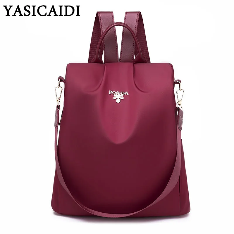 

YASICAIDI 2019 Fashion Anti Theft Backpack High Density Nylon School Shoulder Bag Girls Travel Bag Pack mochila feminina escolar