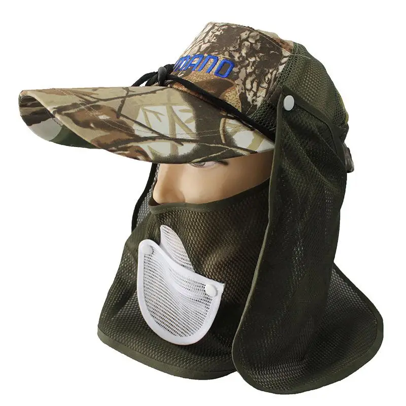 

New 2018 Men Fishing Hat Outdoor Sport Hiking Visor Hat Uv Protection Face Neck Cover Fishing Sun Protcet Cap Fishing Caps Hats