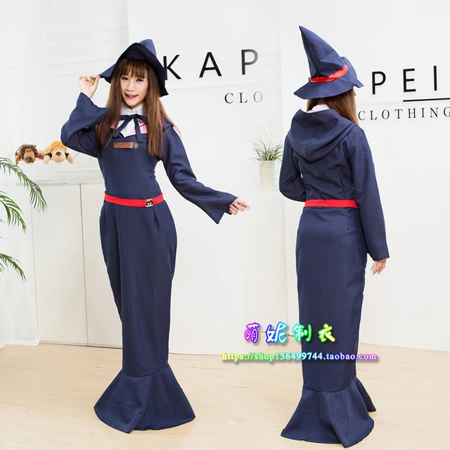 Cosplaydiy pequena bruxa academia cosplay traje dos desenhos animados anime  pequena bruxa academia sucy manbavaran vestido