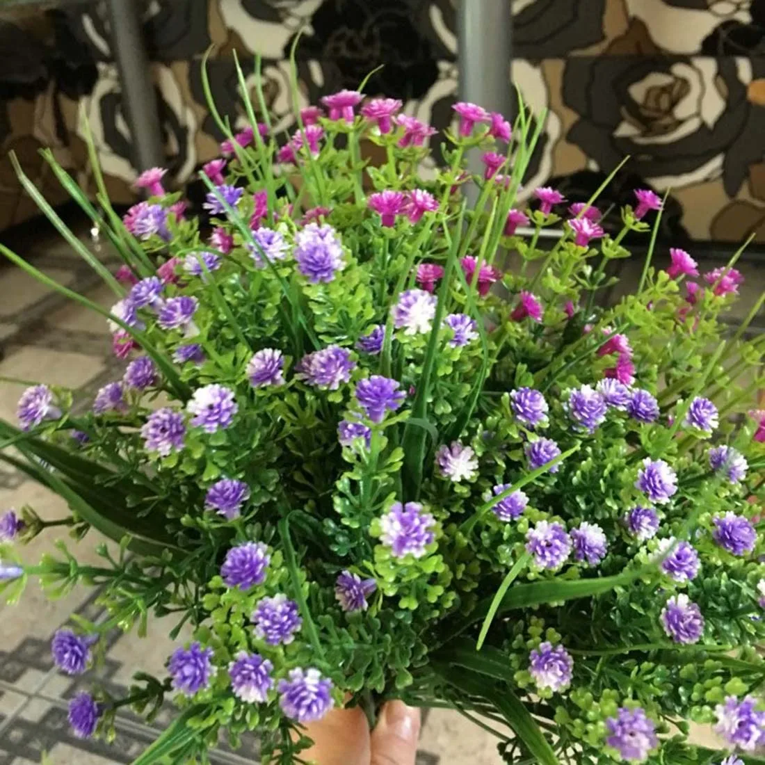 Топ Sale1 ветка 28 см искусственные растения Трава с маленькими поддельными цветами пластиковые шелковые цветы для отеля свадебный стол Декор