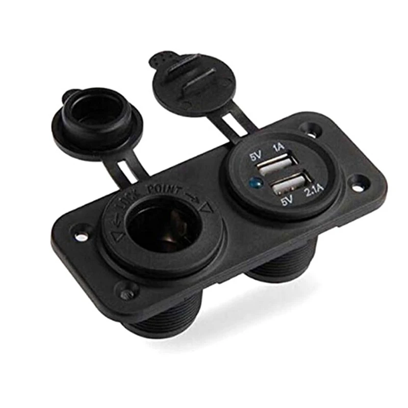 Universal Car Charger Dual USB Cigarette Lighter Socket Splitter 12-24V Charger Power Adapter Outlet Accessories