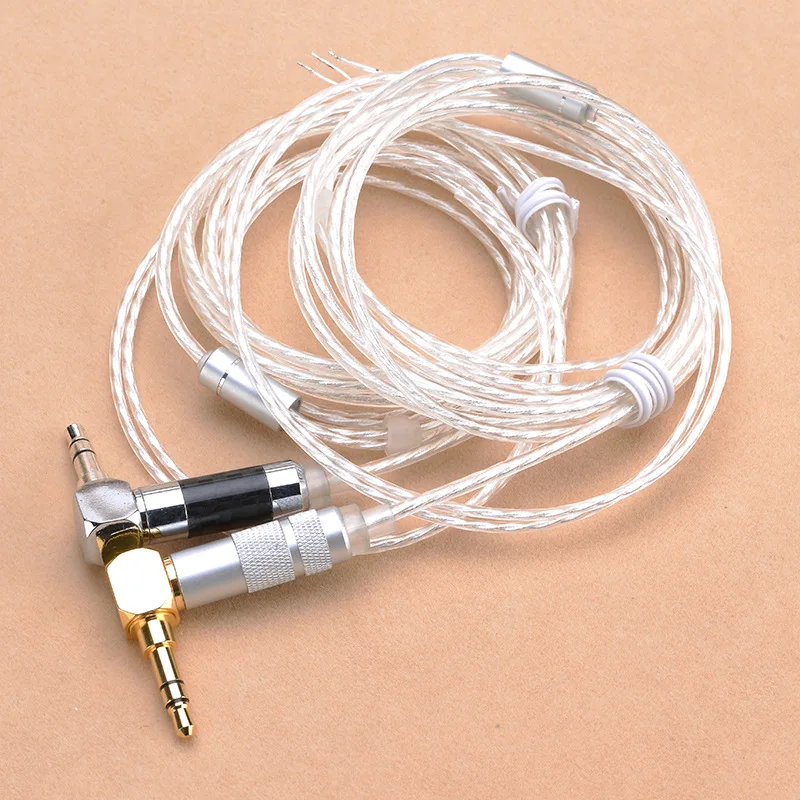 diy earphone cable Silver plated wire Stereo headphone cable 10pcs