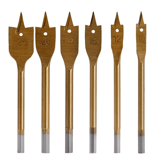 

6 Pcs/Set Industrial Spade Paddle Flat Wood Boring Hole Drill Bit Hand Tools Store 243