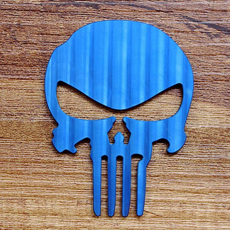 Liga de Titânio Adesivos de Metal Adesivos de Carro Forma Punisher Enferrujado Corroído Edc Telefone Adesivos Decorativos Acessórios 1pc Não 13 High Quality Esporte e Lazer