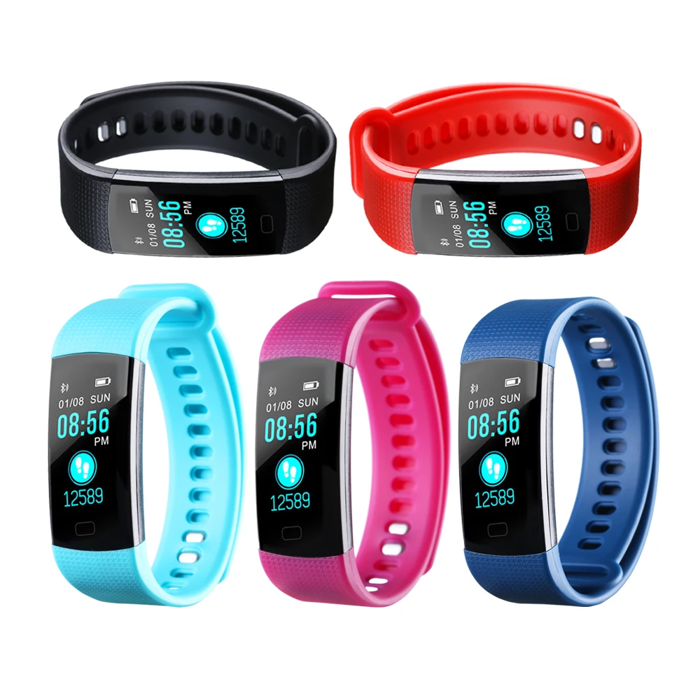 Y5 Smart Band Watch Color Screen Wristband Heart Rate Fitness tracker ...