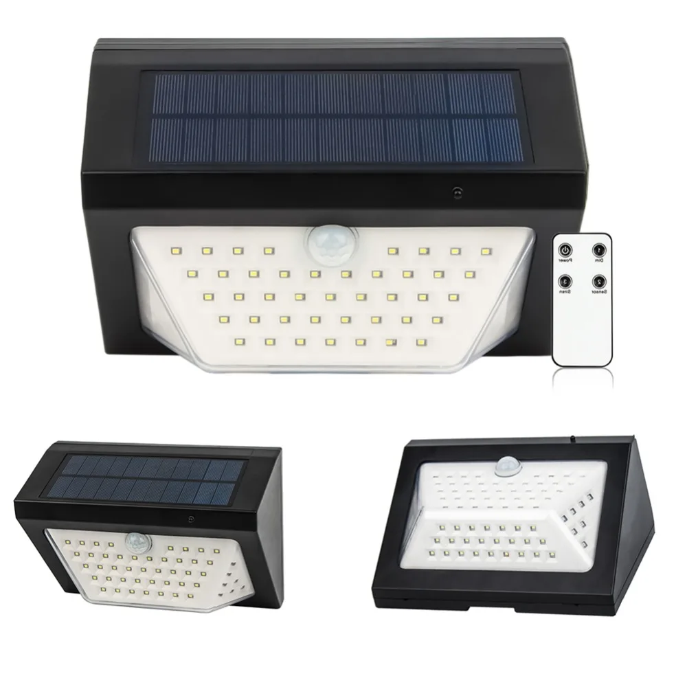 

80 LED Solar Light 3 Modes Rechargeable Wireless Remote Control Solar Light Alarm Lamps Solar Garden Wall Light Lamp