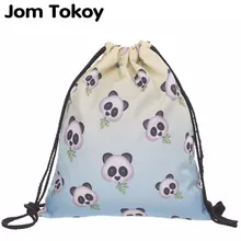 Новинка, Модный женский рюкзак на шнурке, 3D принт, панда, для путешествий, мягкий, для женщин, mochila, сумка на шнурке