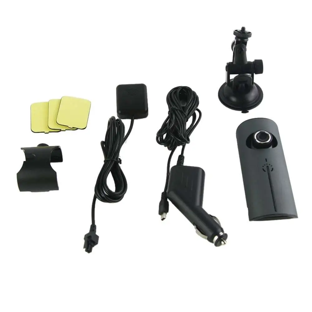 Видеорегистраторы для автомобилей Камера Двойной объектив 2," автомобиля Видеорегистраторы для автомобилей Dash Cam видео Регистраторы 140 градусов G-датчик GPS универсальный для всех автомобилей