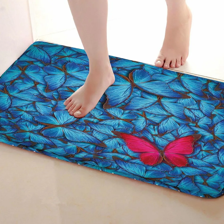 Бабочка Стиль Коврик для ванной комнаты, смешной Противоскользящий коврик для ванной, занавески для душа s аксессуары, соответствующие вашей душевой занавеске