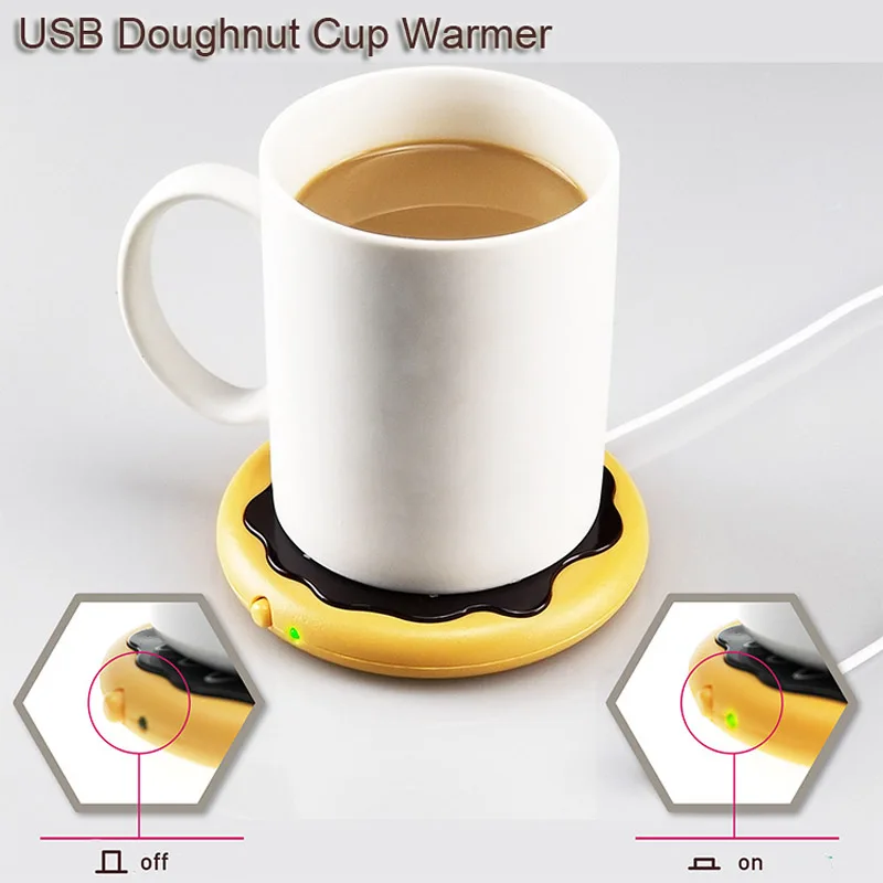 USB пончик чашка подогреватель тепла напиток кружка коврик держать напиток теплый USB нагреватель кружки подставка подогреватель коврик