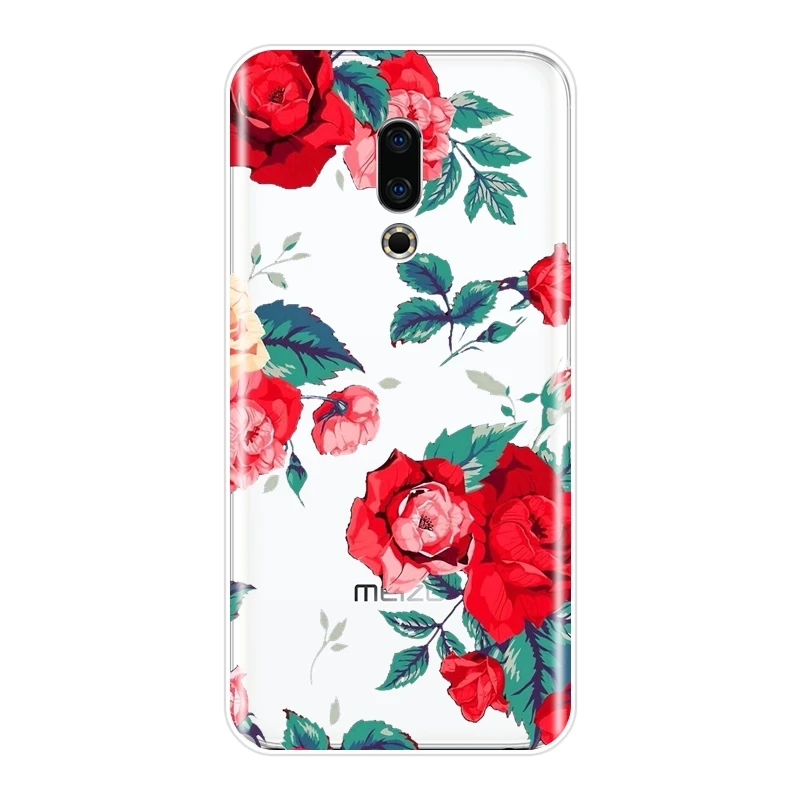 Чехол для Meizu U10 U20 Pro 6 7 Plus Мягкая силиконовая задняя крышка с цветочным рисунком