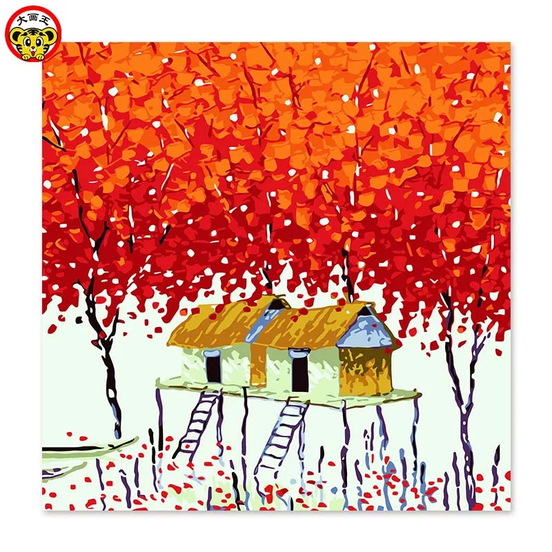 

painting by numbers art paint by number Maple red maple tree mangrove forest Draw on canvas Digital Painting Famous paintings A