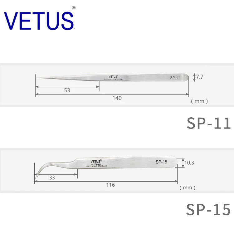 ESD Anti Static Tweezers VETUS SP-11 SP-15 1Piece For Electronic Cell Phone Repair