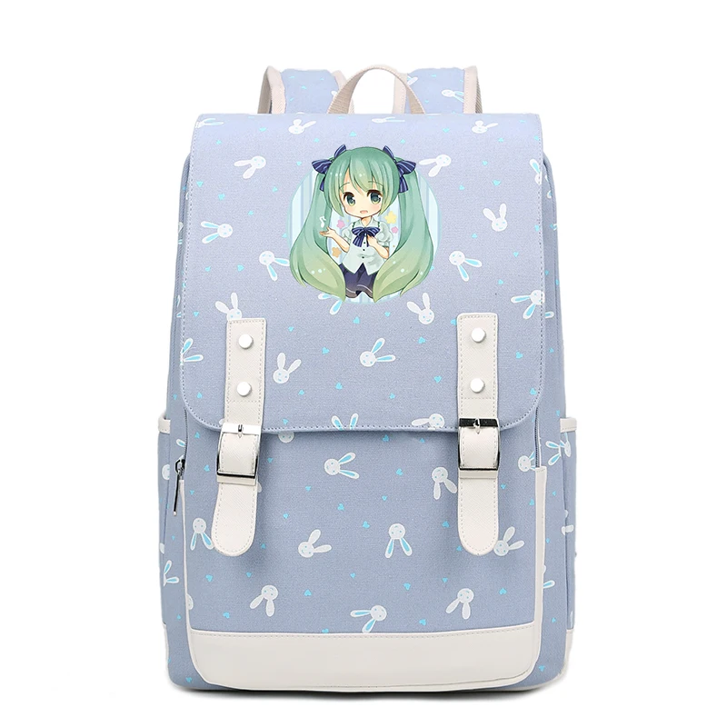 

Rabbits Kawaii Travel Backpack Women Small Backpack Hatsune Miku Bookbag Canvas School Bags for Teenage Girls Laptop Backpack