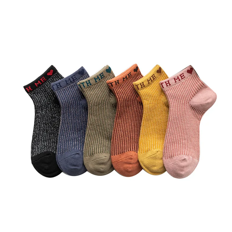 

Gold and silver silk socks Japanese and Korean version of women's boat socks spring and summer sports breathable ladies socks