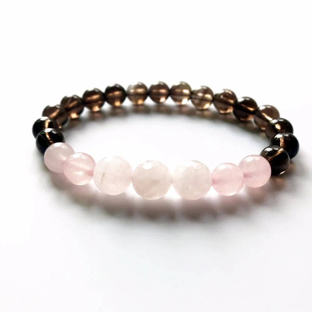 Модный браслет из натурального серого хрусталя браслеты для йоги Mala Beads