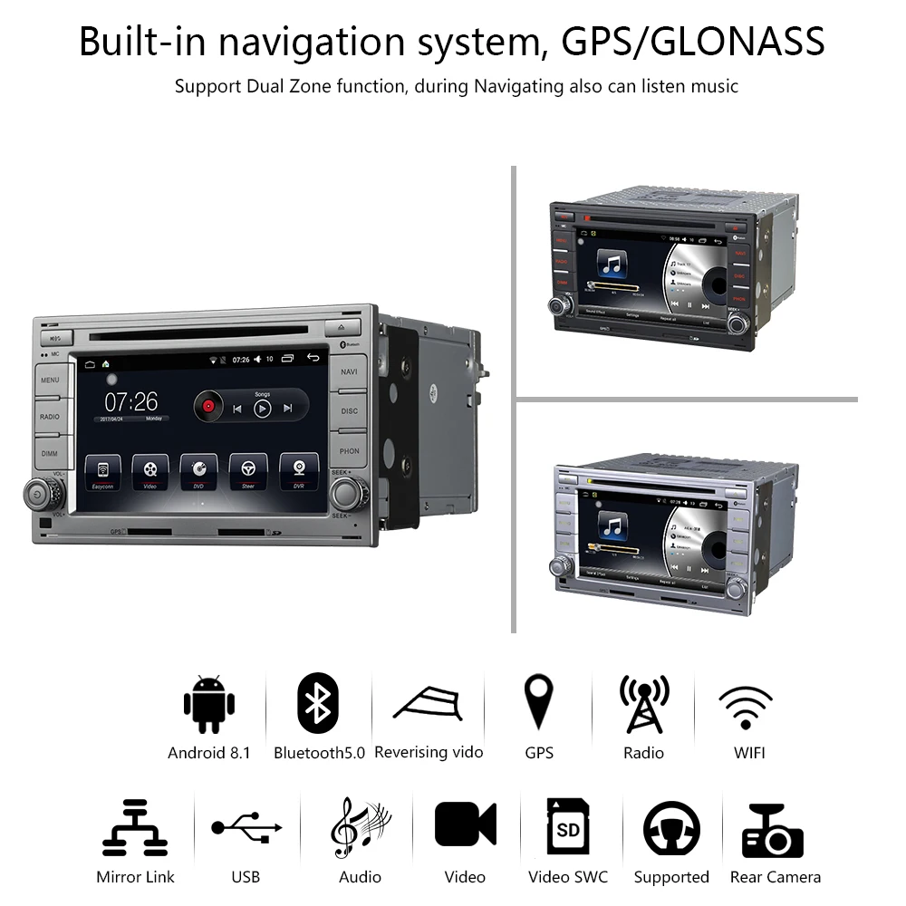 Sale Car Multimedia player 2 Din Car DVD For PASSAT JETTA Bora/polo Golf SHARAN Transporter SKODA OCTAVIA/ SUPERB 6.2" Radio GPS 3