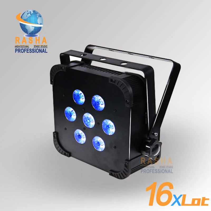 16X LOT New Arrival Wifi 7*18W 6IN1 RGBAW+UV LED Flat Par Can,RASHA LED Par Light,Disco Event Effect Light For Productions