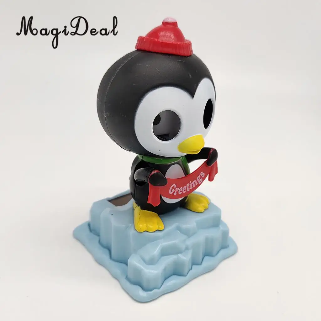 Solar Powered Bobbing Penguin Animal Figure - Fun Solar Science Toy Home Desktop Car Decor Bobbleheads Animal Pet Model