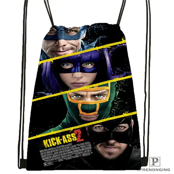 Drawstring Backpack Custom kick-ass походная сумка на шнурке Cute Daypack дети ранец(черный Назад) 31x40 cm#2018611-4 - Цвет: Drawstring Backpack
