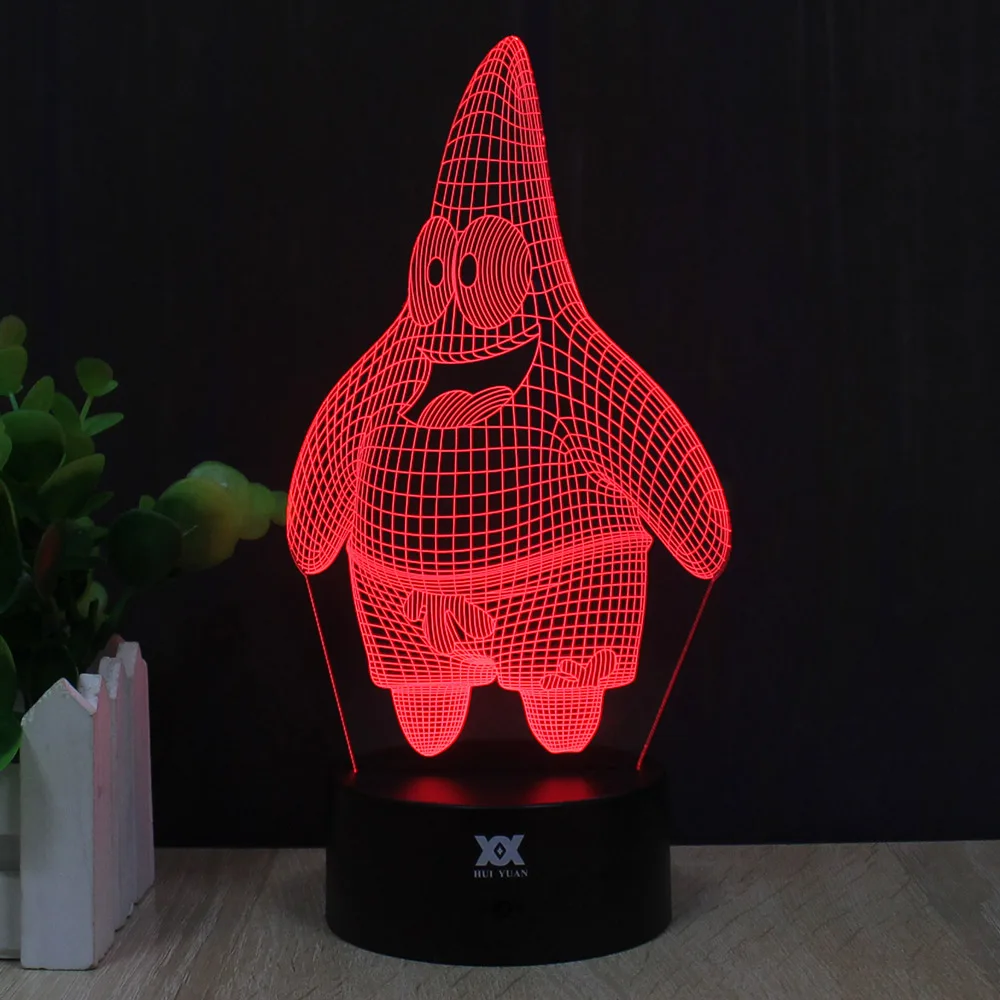 Мультфильм Патрик звезда 3D лампа Губка Боб кальмарные щупальца ночник светодиодный стол с домашним декором лампа детский подарок