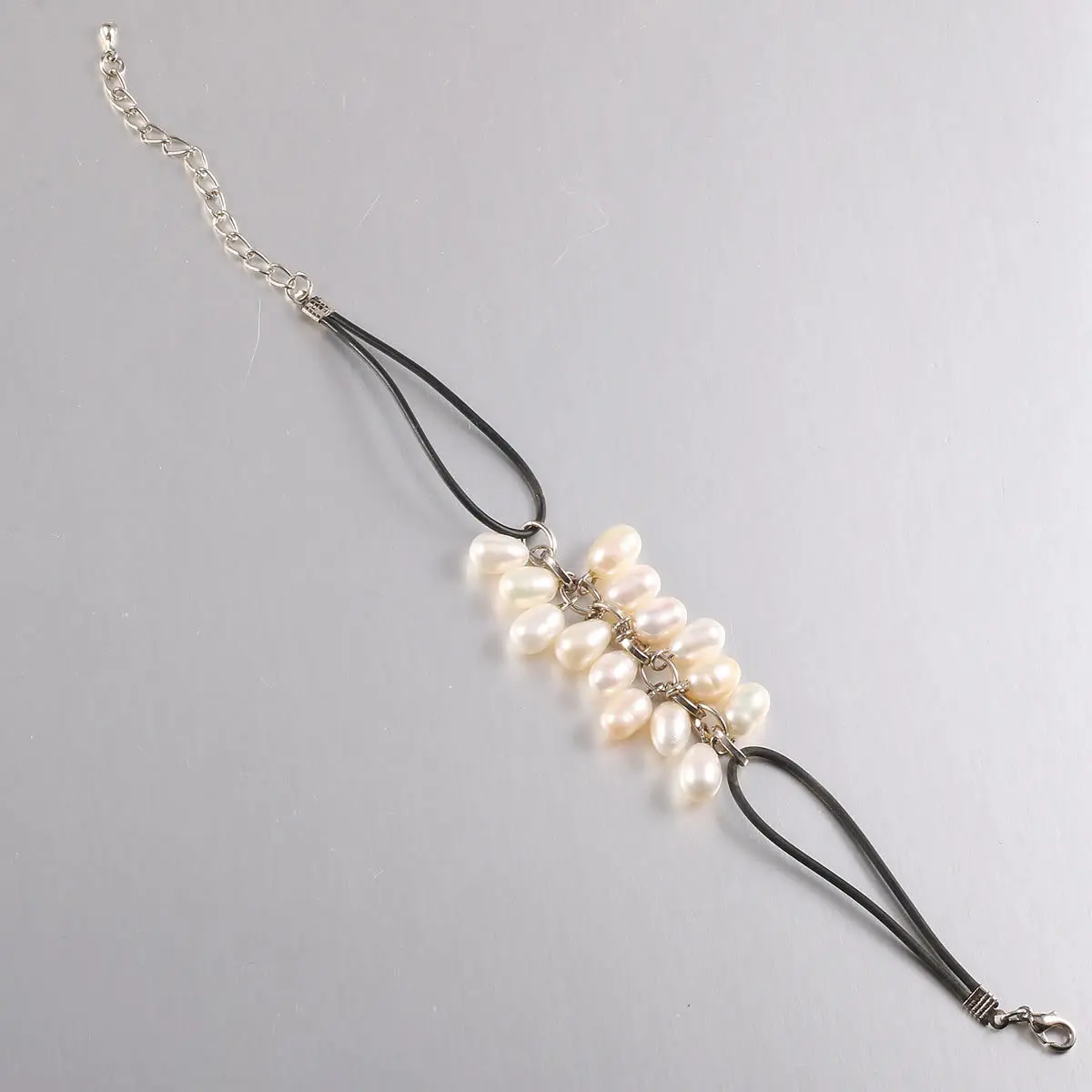 

New Natural Freshwater Pearl Bracelets & Bangles Creative Leather Rope Rice Beads Bracelet for Women Jewelry Gift