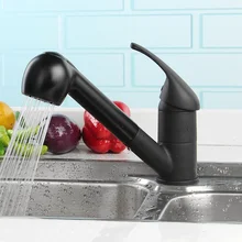 Сюэцинь Выпадающее Из 360 Поворотный Кухня Раковина Водопроводный Кран Спрей Носик Одной Ручкой Смеситель Кран Латунный Полированный Хром