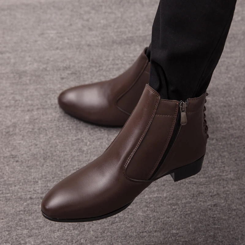 Дизайнер Для мужчин рабочие ботинки из искусственной кожи рабочие ботинки для Для мужчин чёрный; коричневый Повседневная обувь на