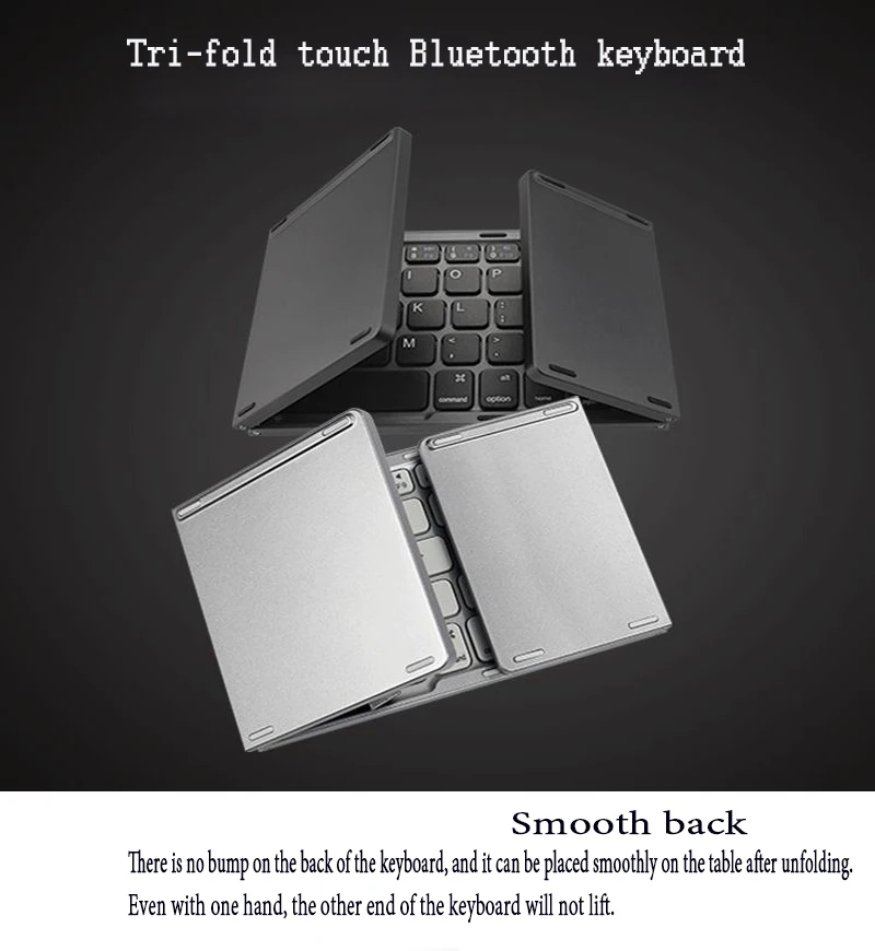 Портативный дважды складной Bluetooth клавиатура BT Беспроводной складной Touchpad forMobile телефон Mediapad M3 Lite 10-планшет