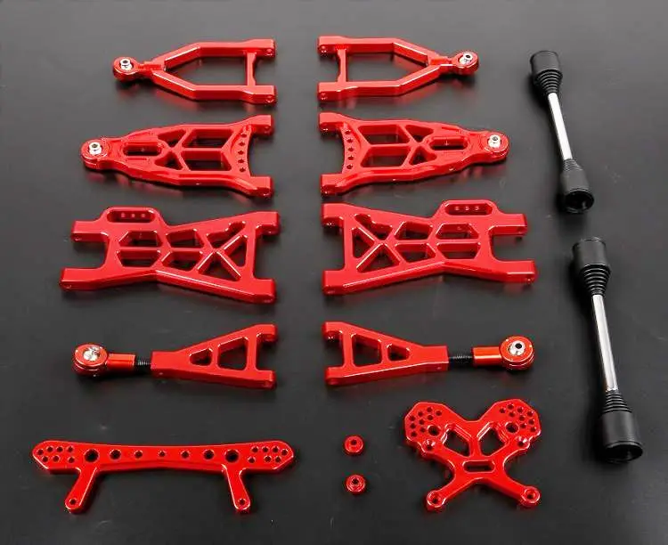 

Baja CNC Alloy Extended Front Rear Upper Lower Suspension A Arm kit for 1/5 HPI KM Rovan Baja 5B 5T 5SC RC Car Parts