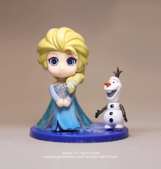 Disney Frozen Princess Elsa 8cm 3pcs/set Action Q version Figure Model Anime Mini Decoration PVC Collection Figurine Toys model