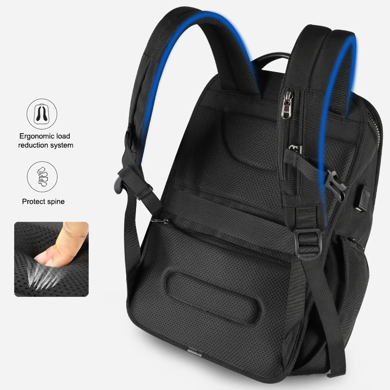 Lifetime Warranty RFID Upgraded Anti theft Zippers Waterproof Laptop Men Backpack With USB Large Capacity Travel Bag Male Female